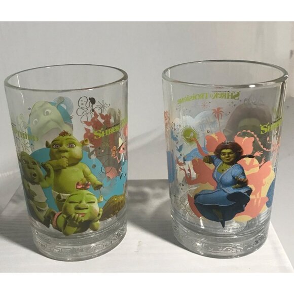 Shrek The Third Collectible Glass Set of 2 DreamWorks - Picture 5 of 8